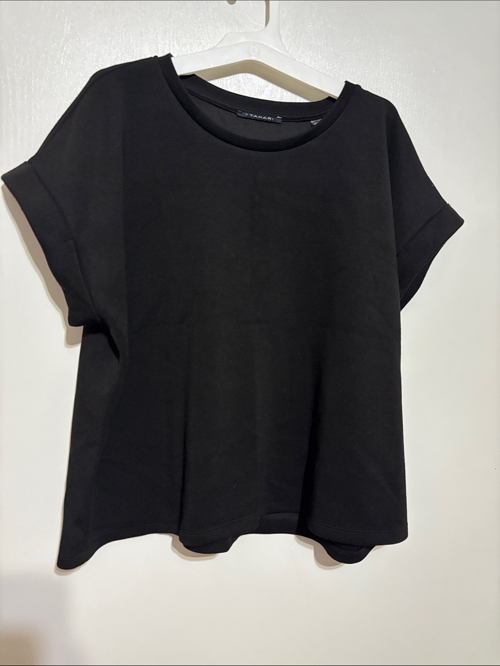Tahari Women's Large Black Short-Sleeve Tee Top